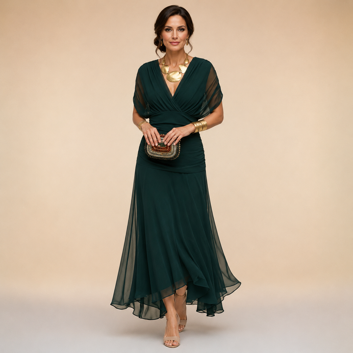 Evelina | Draped Midi Dress