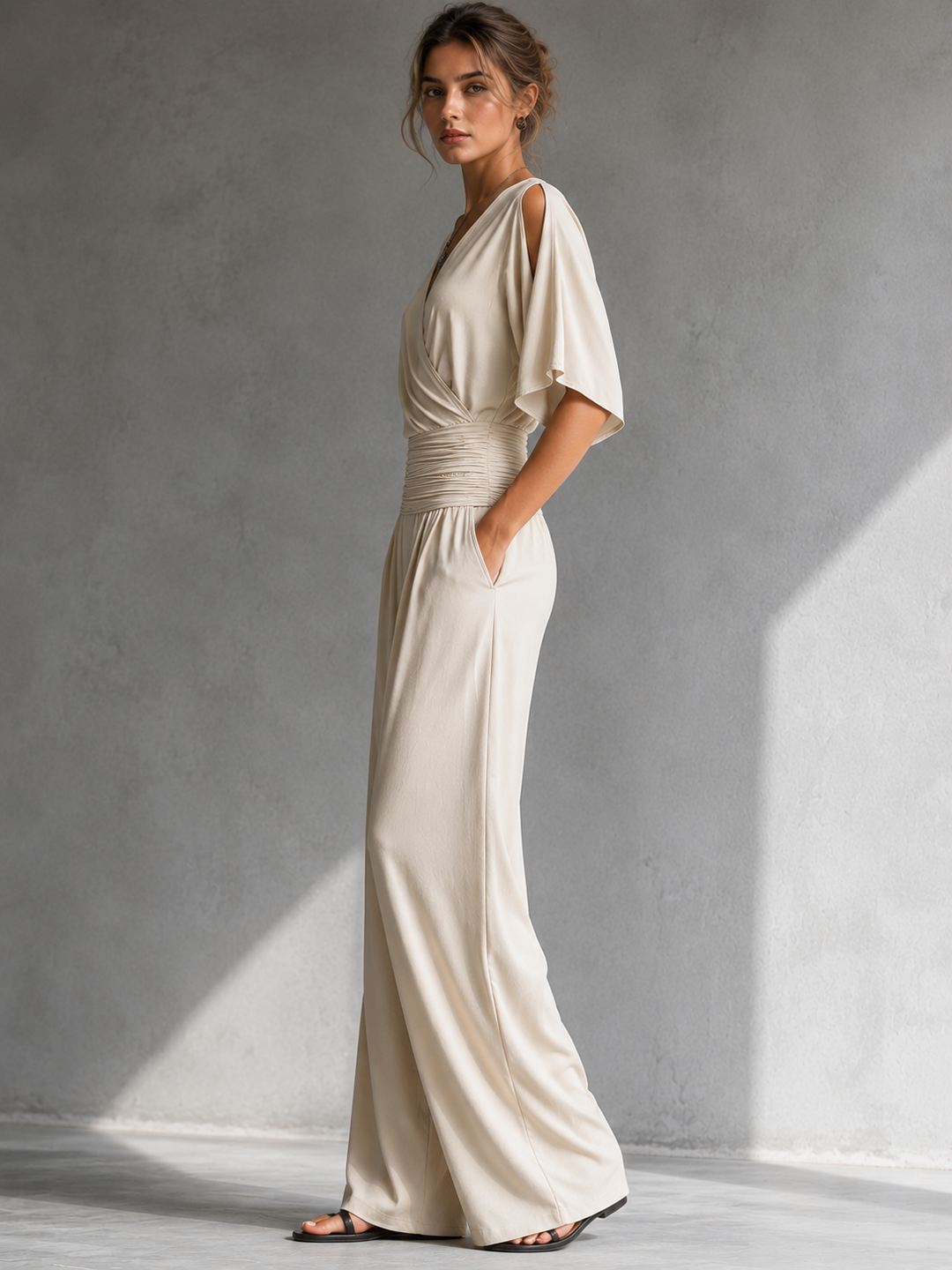Arabella | Draped Wide-Leg Jumpsuit