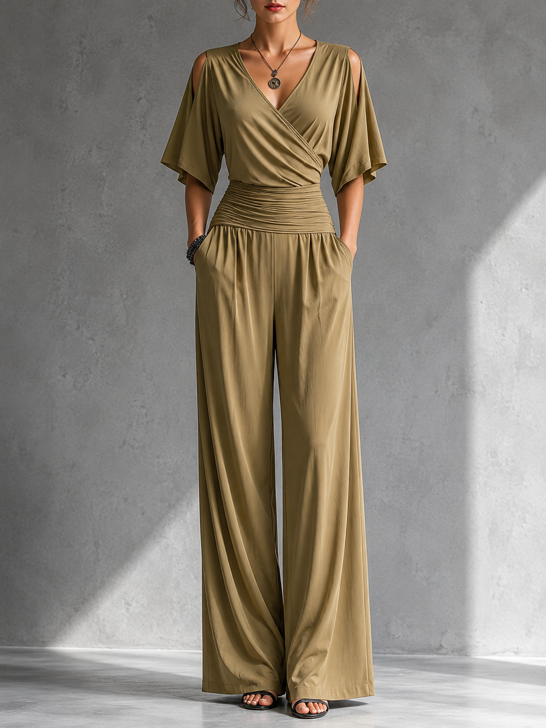 Arabella | Draped Wide-Leg Jumpsuit