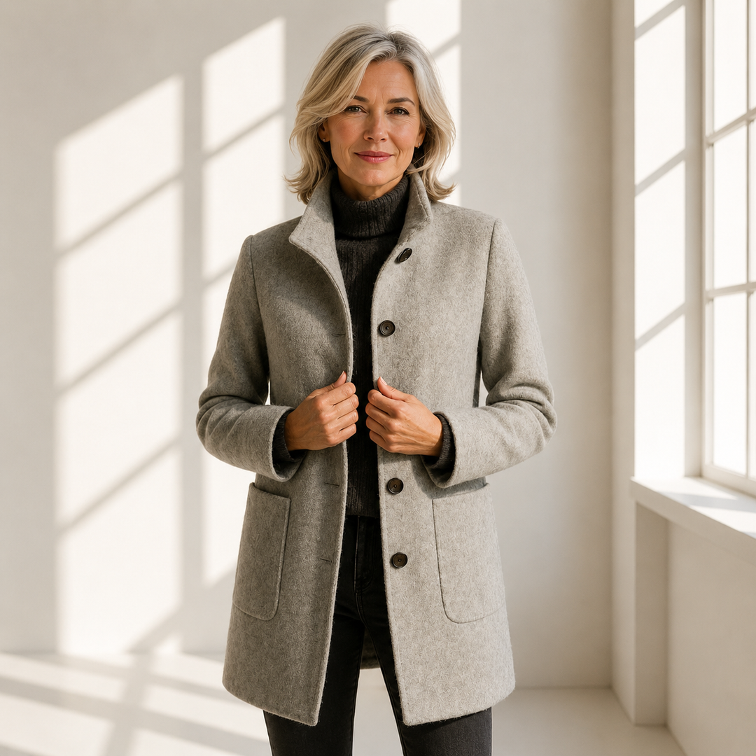 Emilia | Wool Look Button Coat