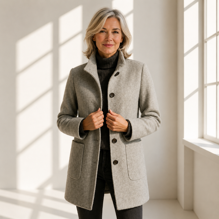 Emilia | Wool Look Button Coat