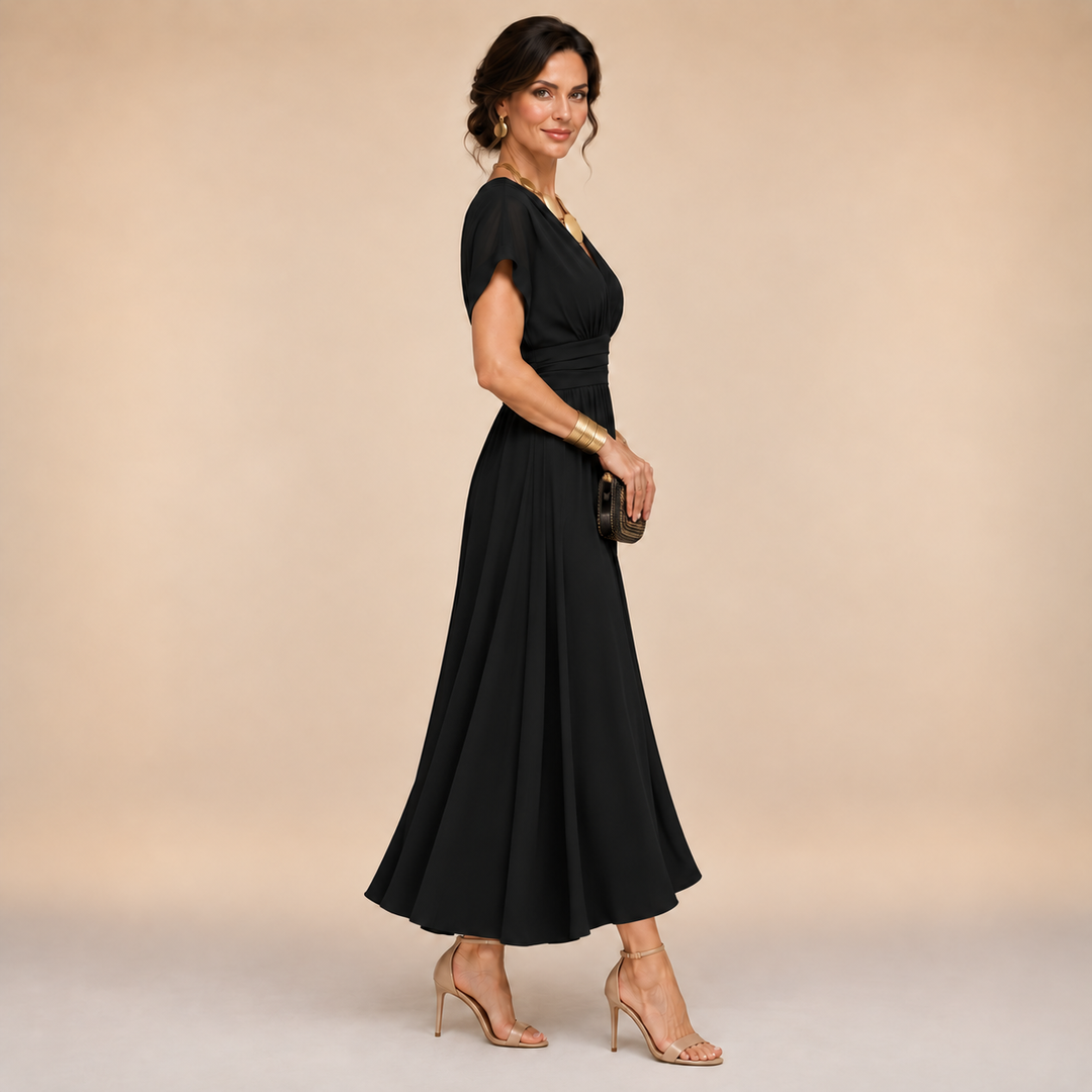 Celestine | Elegant V-Neck Maxi Dress