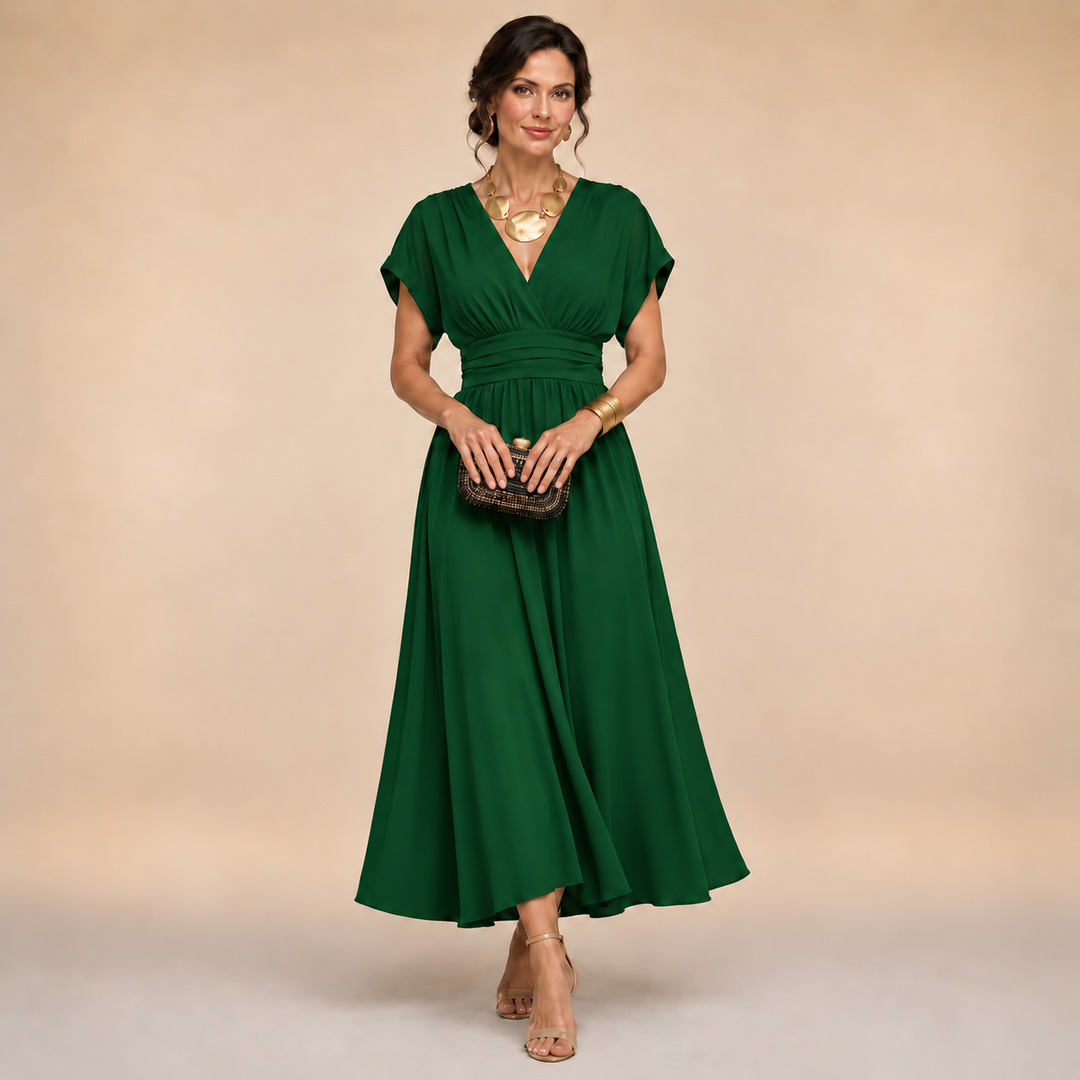 Celestine | Elegant V-Neck Maxi Dress