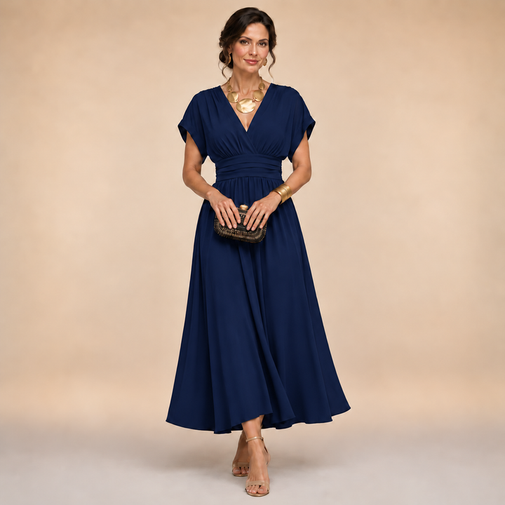 Celestine | Elegant V-Neck Maxi Dress