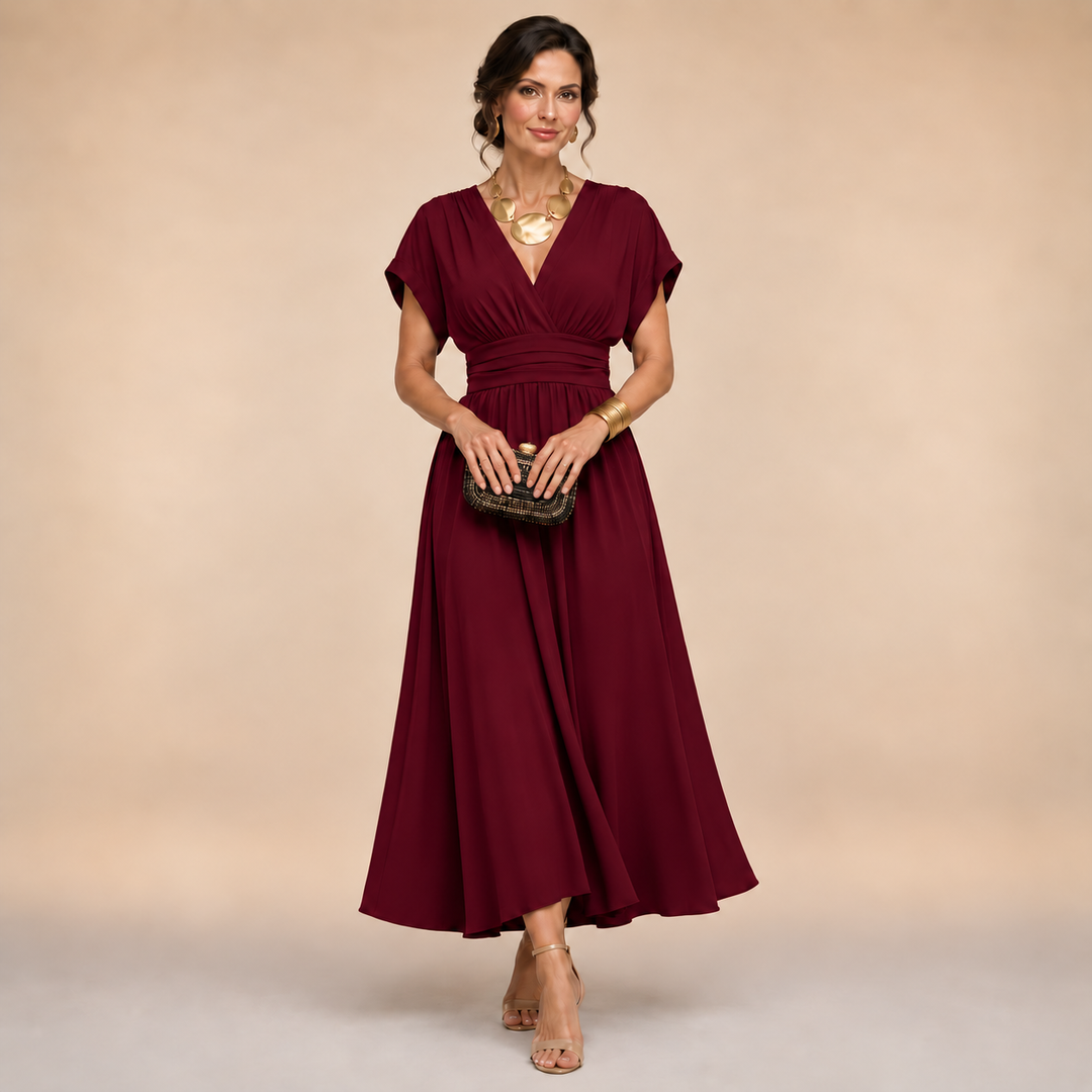 Celestine | Elegant V-Neck Maxi Dress