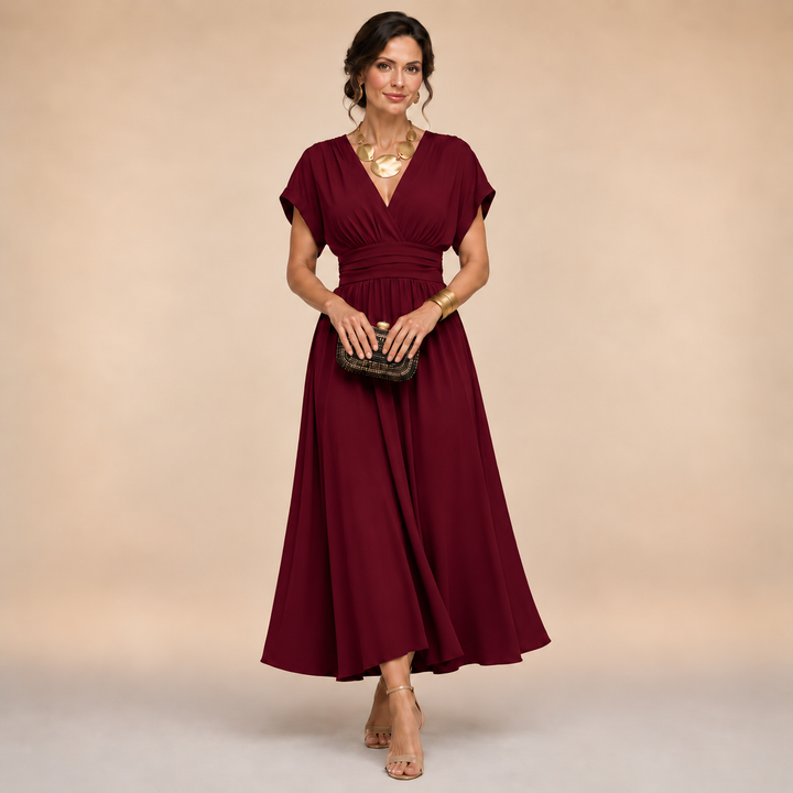 Celestine | Elegant V-Neck Maxi Dress