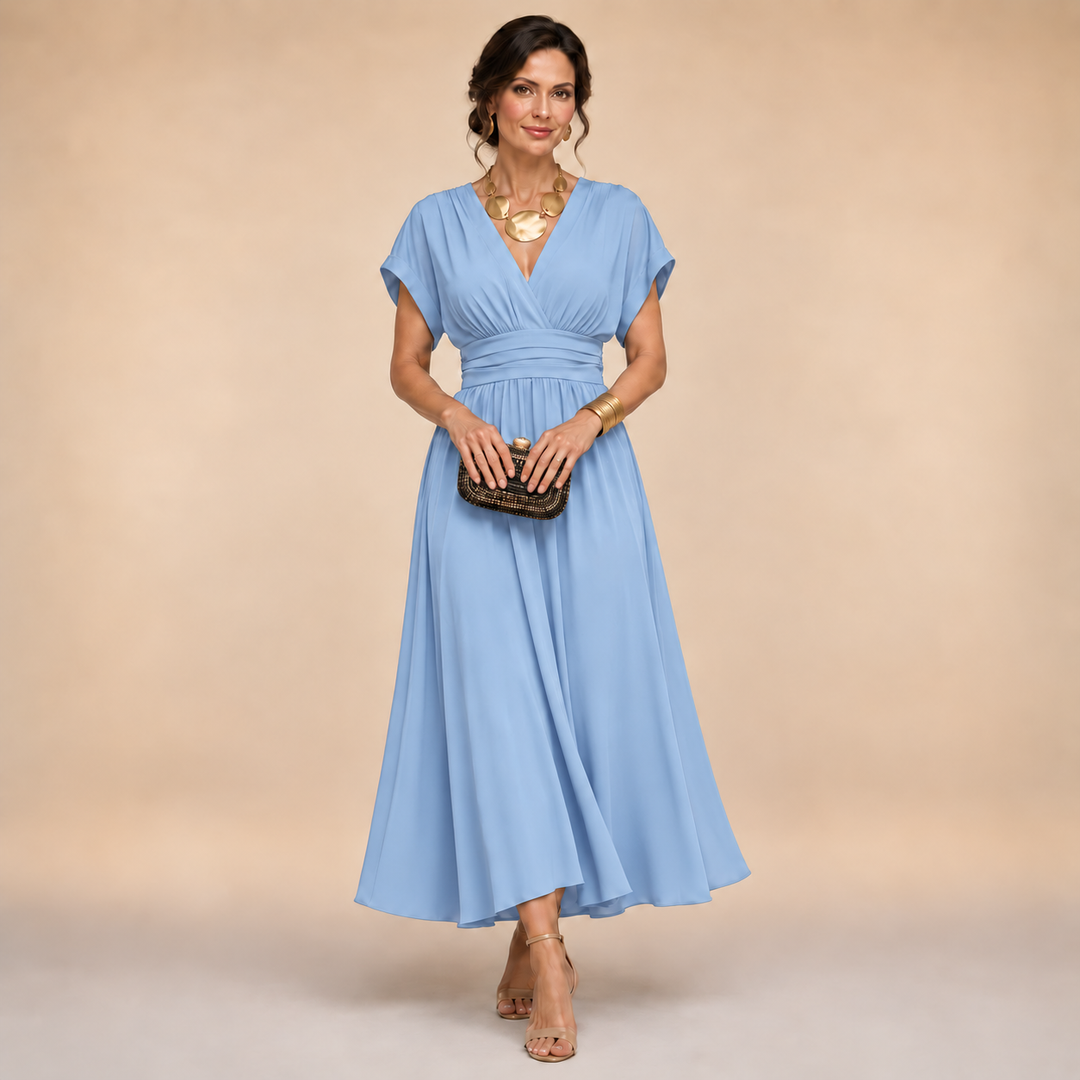 Celestine | Elegant V-Neck Maxi Dress
