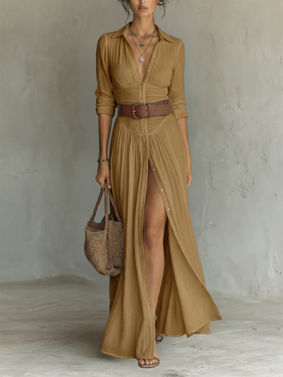 Bianca | Button-Front Maxi Dress