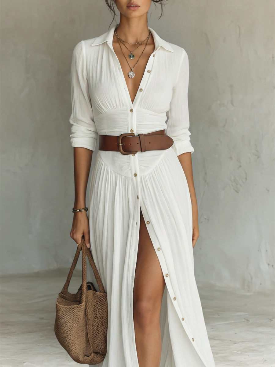 Bianca | Button-Front Maxi Dress