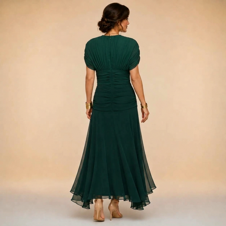Madeline™ Draped Sleeve Evening Gown