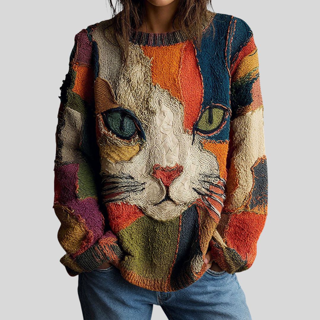 Marnie | Cat Patchwork Sweater