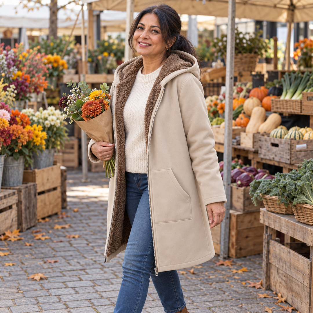 Loretta | Sherpa Lined Hooded Coat