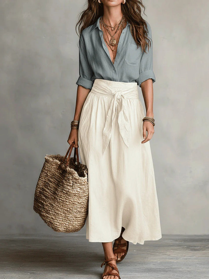 Serena | Blouse & Tie-Waist Skirt Set