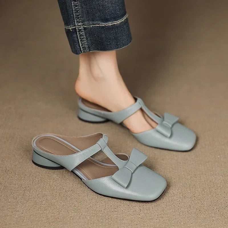 Delia | Bow Mule Sandals