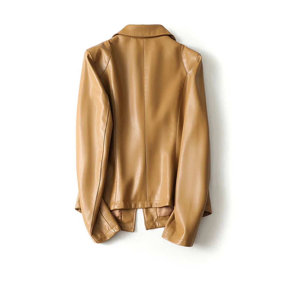 Elise | Faux Leather Blazer