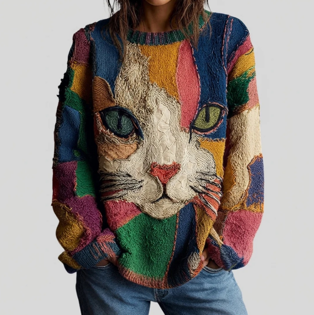 Marnie | Cat Patchwork Sweater