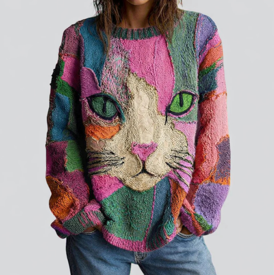 Marnie | Cat Patchwork Sweater