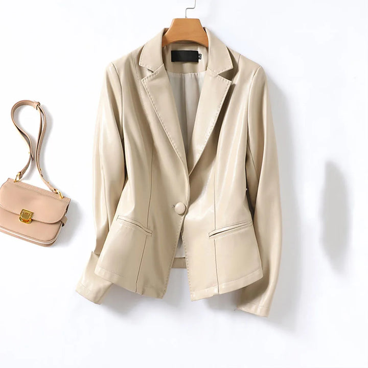 Elise | Faux Leather Blazer