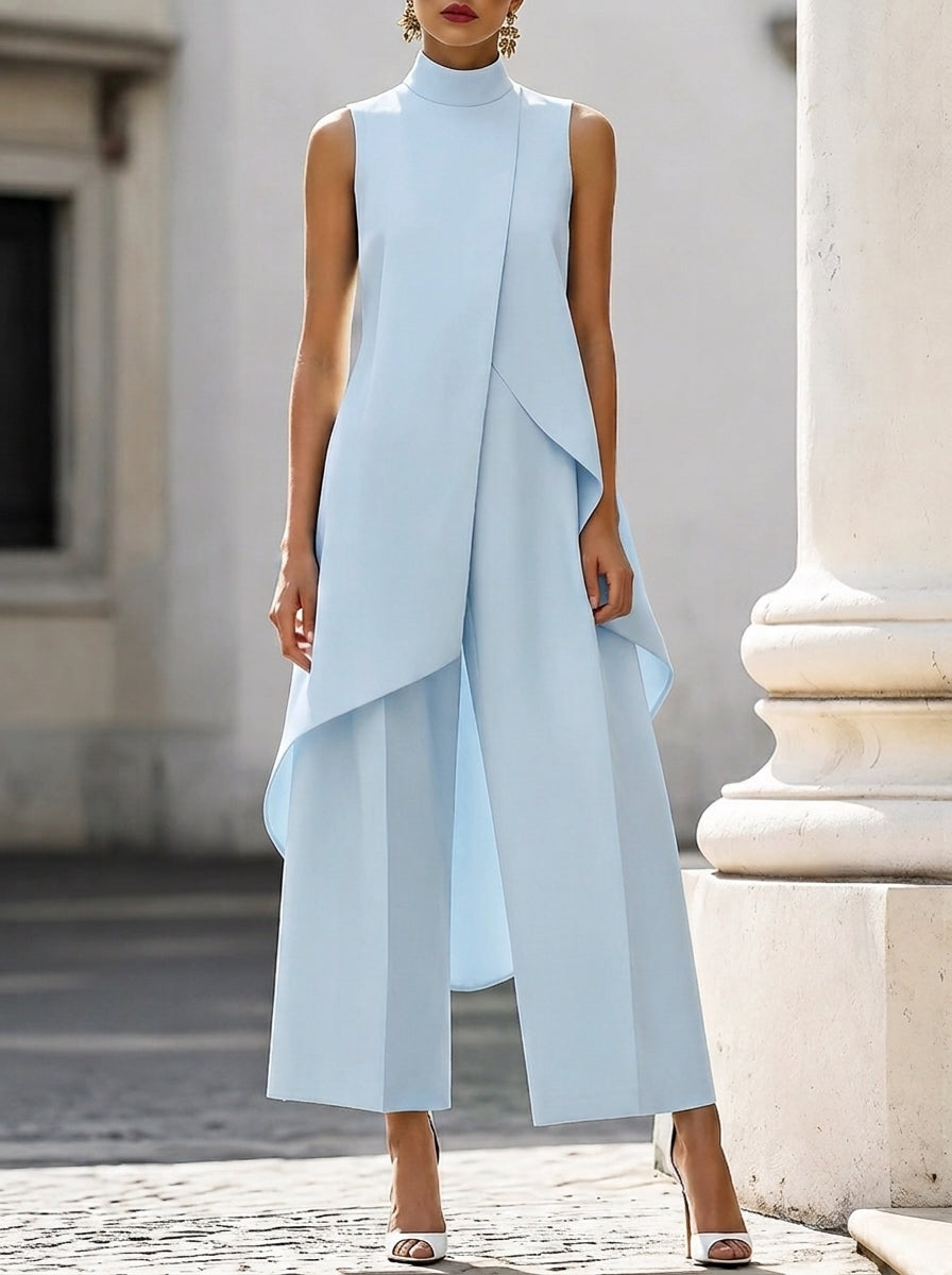 Florence | Layered High-Neck Midi Dress