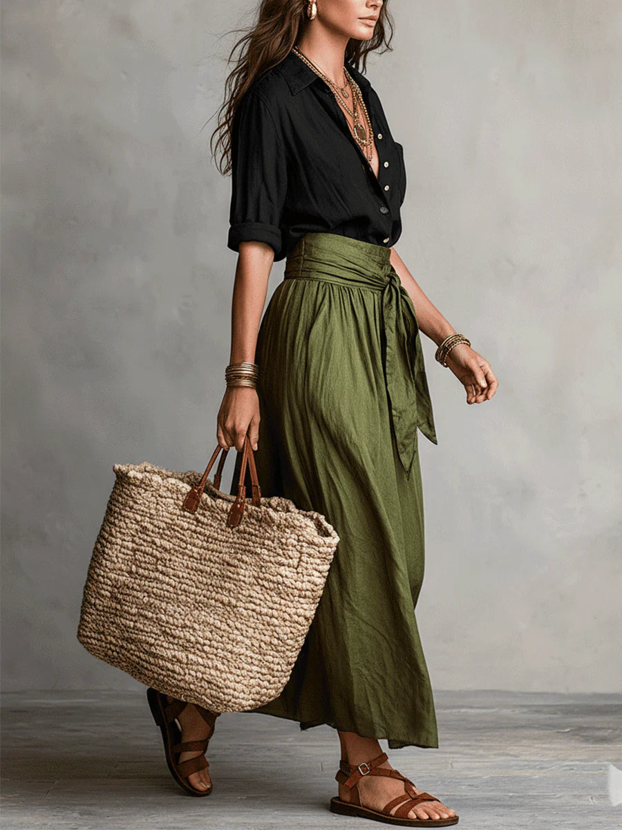 Serena | Blouse & Tie-Waist Skirt Set