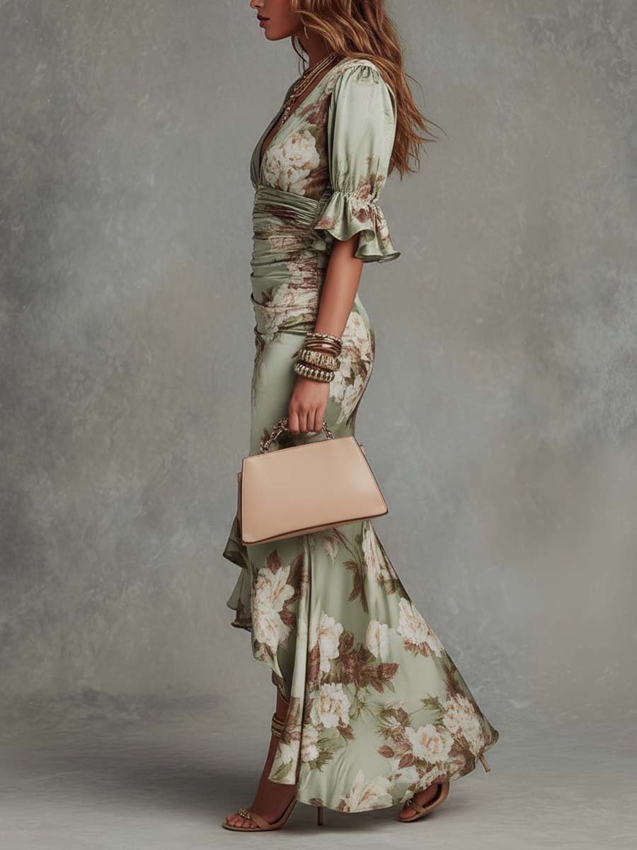 Valentina | Floral Ruffle Maxi Dress