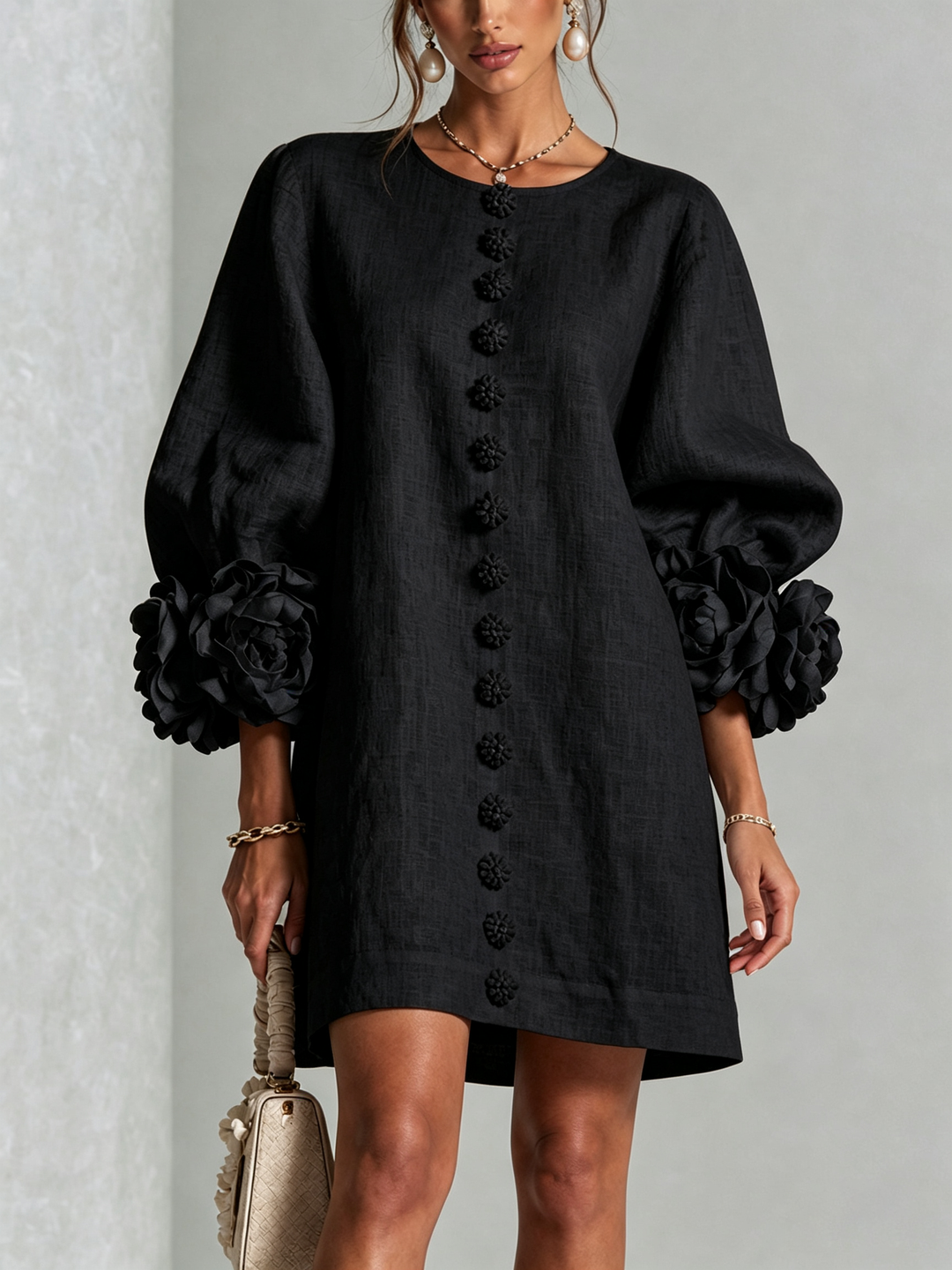 Amelie | Floral Sleeve Mini Dress