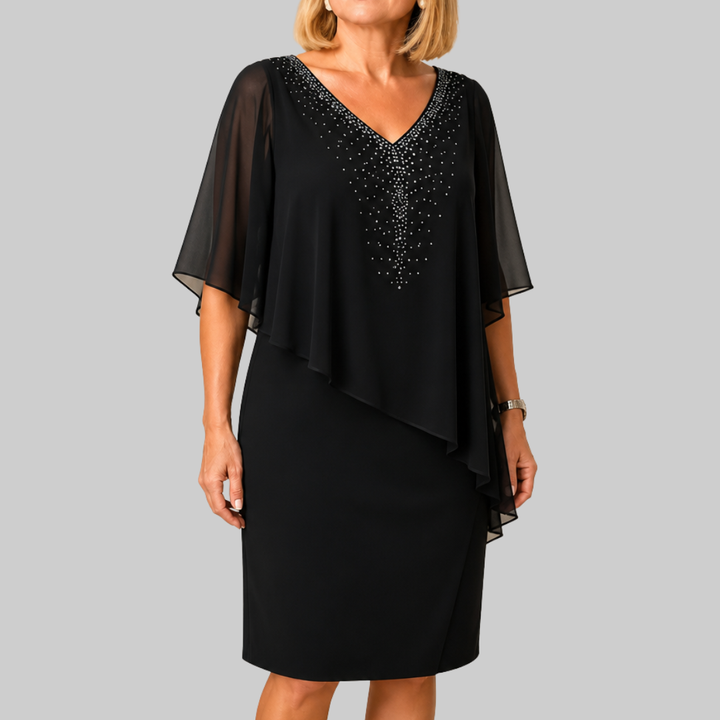 Celestine | Embellished Chiffon Overlay Dress