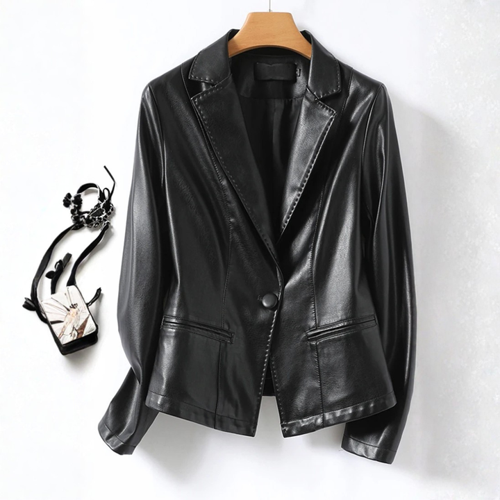 Elise | Faux Leather Blazer
