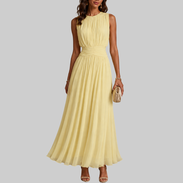 Camilla | Pleated Chiffon Maxi Dress