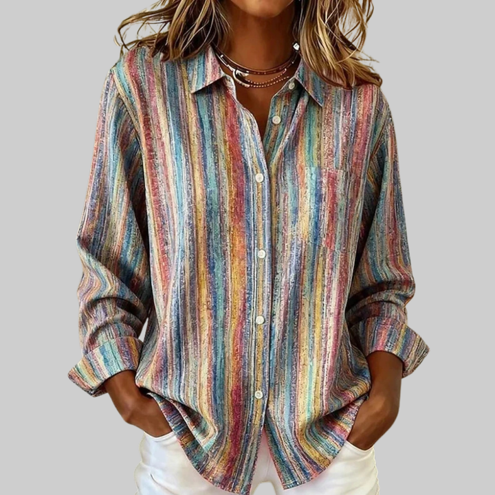 Lucinda | Multicolor Button Blouse