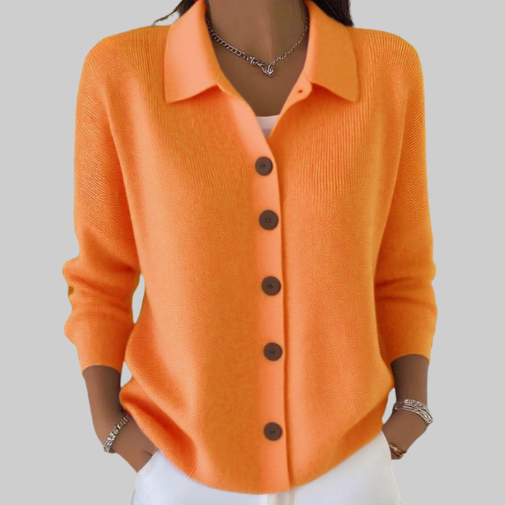 Amelie | Collared Button Knit Cardigan