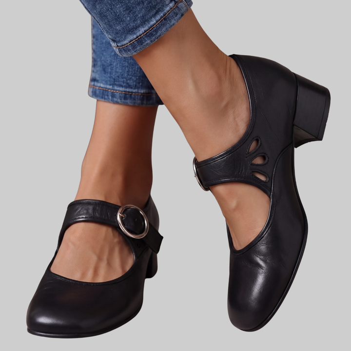 Colette | Buckle Block Heel Shoes