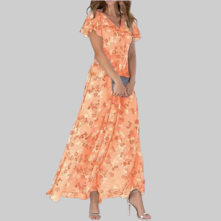 Coralie | Floral Chiffon Maxi Dress