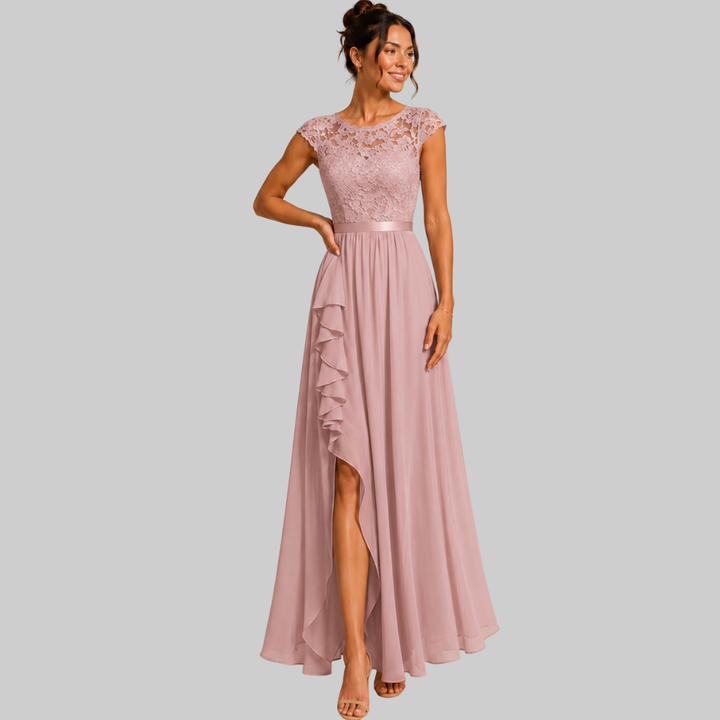 Eloise | Lace Chiffon Maxi Dress