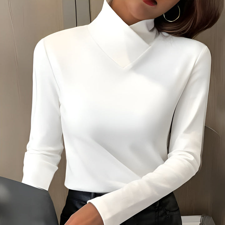 Claudia | Cross-Neck Long Sleeve Top