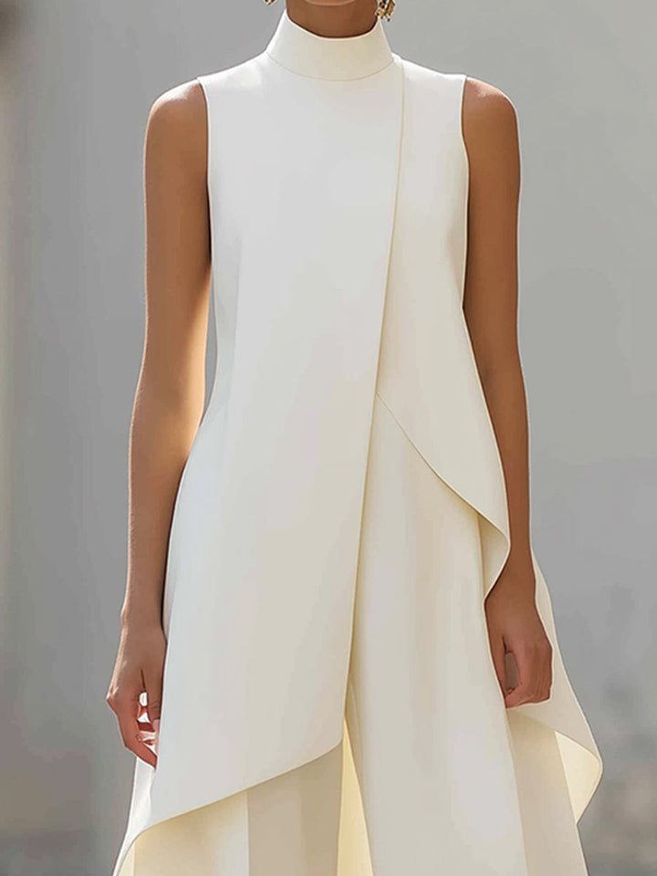 Florence | Layered High-Neck Midi Dress