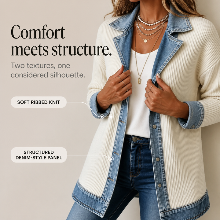 Tessa | Contrast Knit Cardigan