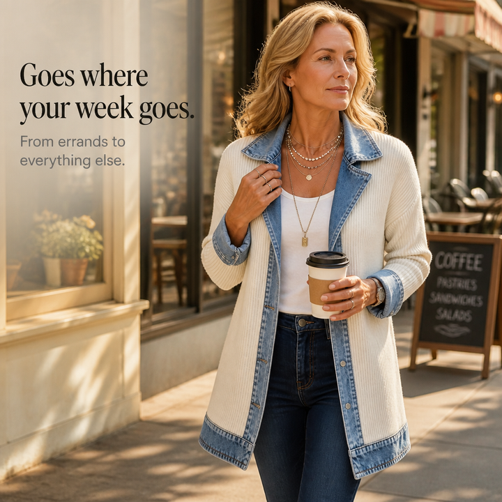 Tessa | Contrast Knit Cardigan
