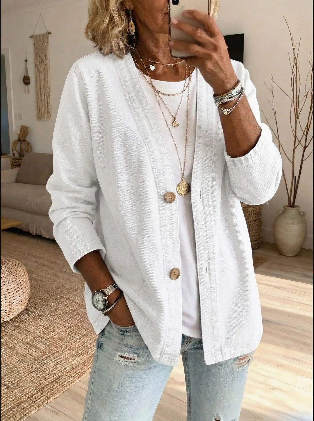 Lola | Button Denim Cardigan