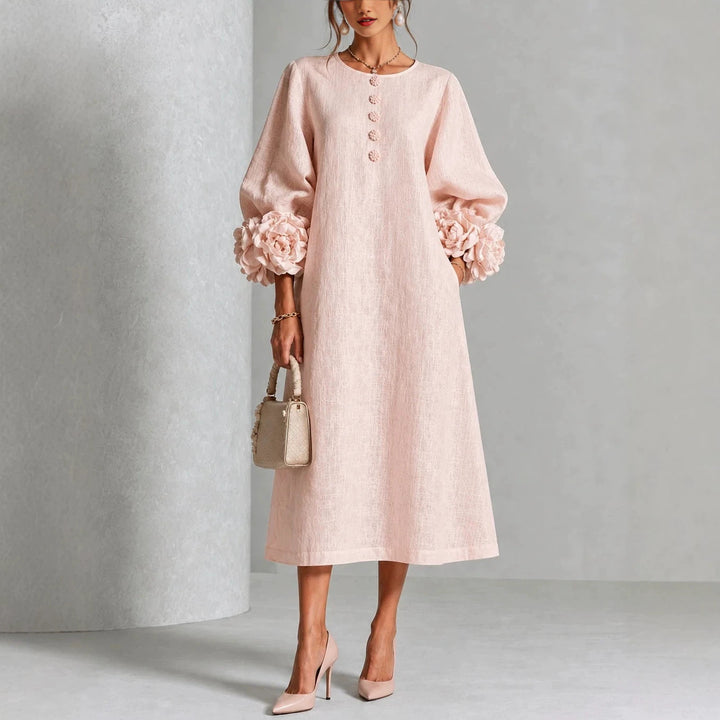 Lucienne | Floral Cuff Midi Dress