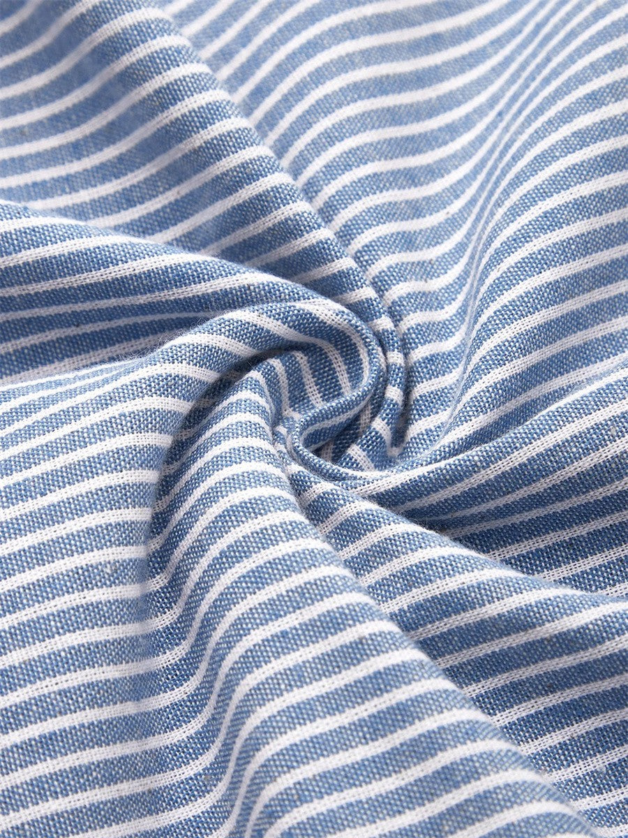 Elara | Striped Button Midi Dress