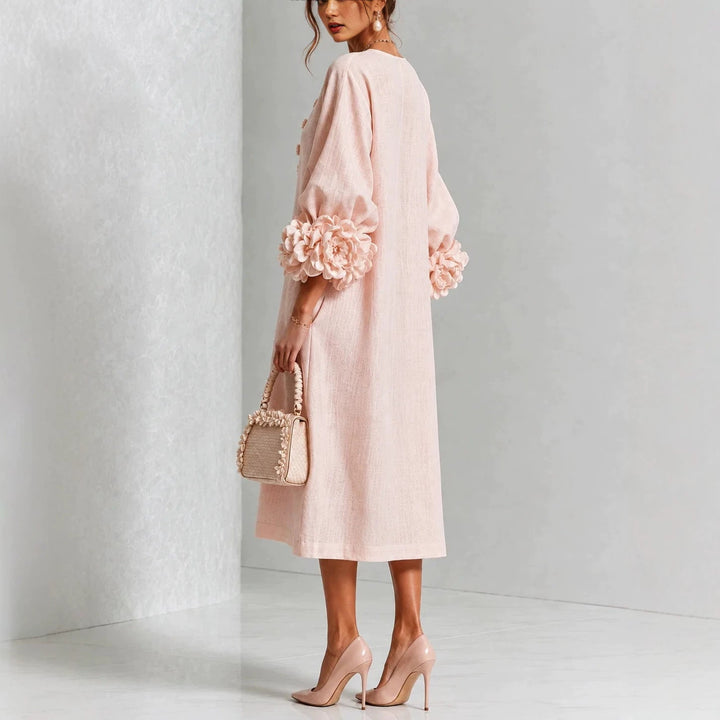 Lucienne | Floral Cuff Midi Dress