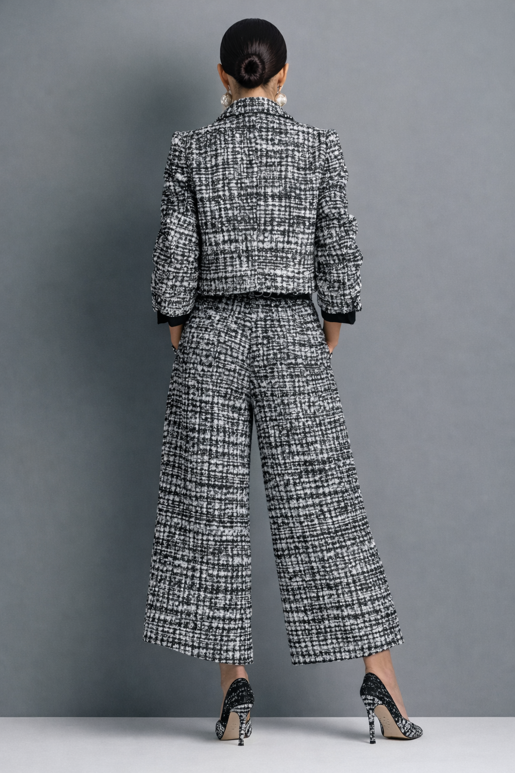 Monica | Textured Jacket & Wide-Leg Pant Set