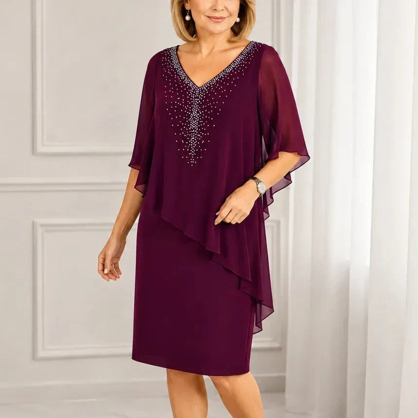 Celestine | Embellished Chiffon Overlay Dress