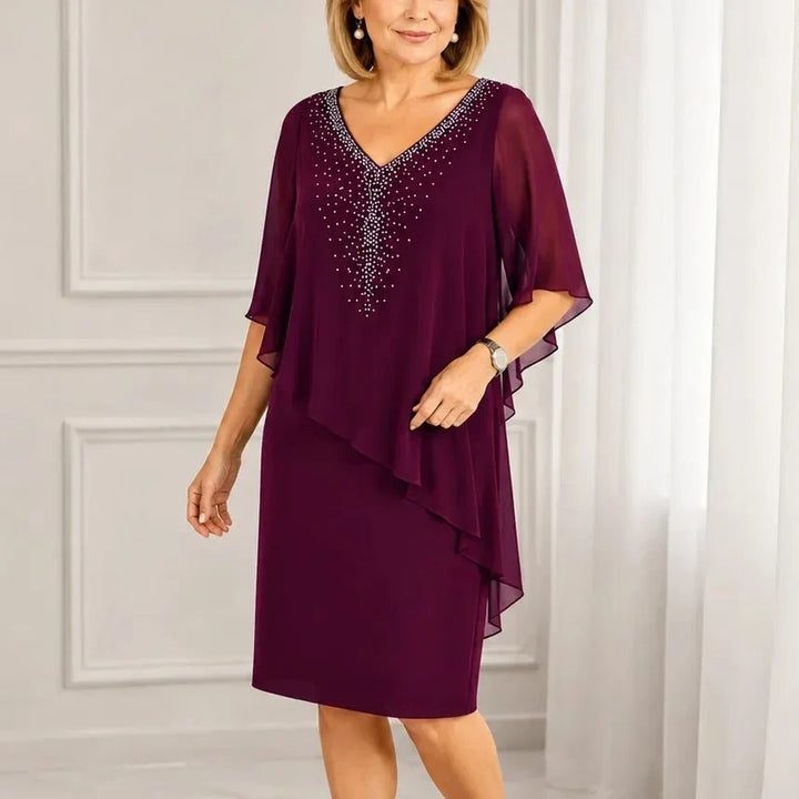 Celestine | Embellished Chiffon Overlay Dress