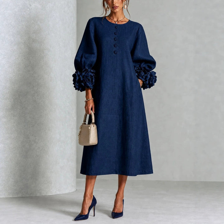 Lucienne | Floral Cuff Midi Dress
