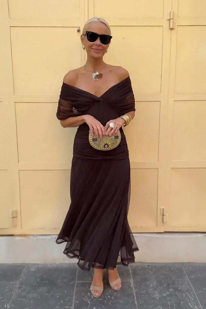 Adeline | Elegant Draped Midi Dress