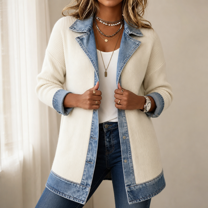 Tessa | Contrast Knit Cardigan