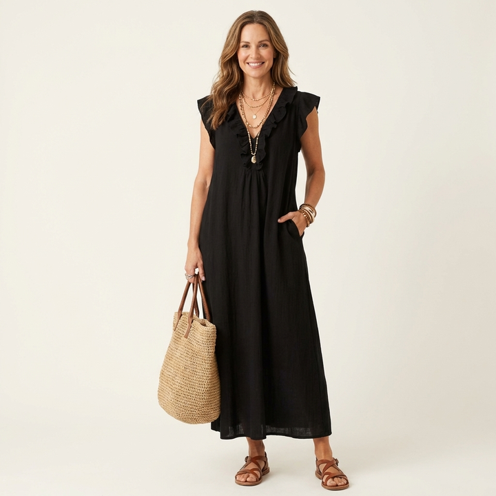 Amara | Ruffle Detail Maxi Dress