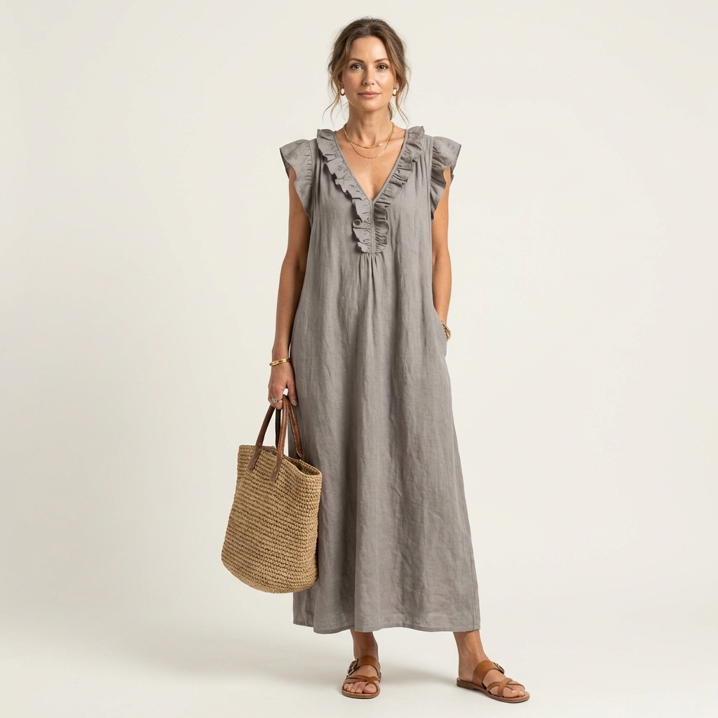 Amara | Ruffle Detail Maxi Dress